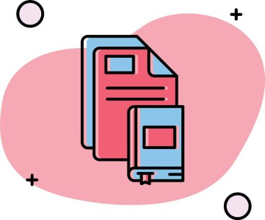 Bir kitap simgesinin vektör illüstrasyonu