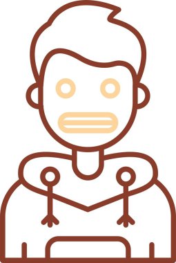 İfadesi ve maskesi olan bir avatar