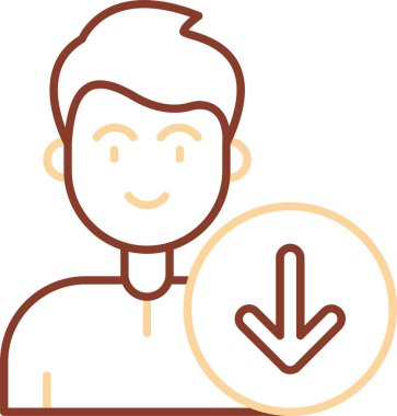 Gülümseme ikonu olan adam, vektör çizimi