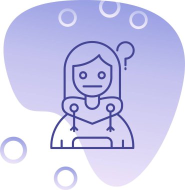 Konuşma balonu olan bir kadın. Kadın vektör simgesi çizimi.