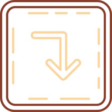 Sağ aşağı ok simgesi. vektör illüstrasyonu