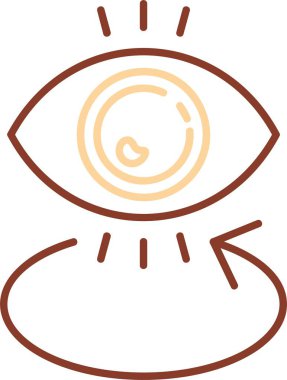 Göz ve güneş ikonu. Beyaz arkaplanda izole edilmiş web tasarımı için güneş vektör simgesinin ana hatları