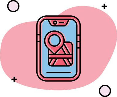 Kalp simgesi olan bir telefonun vektör çizimi
