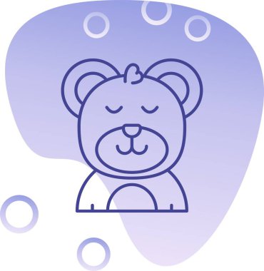 Büyük gözleri ve gözleri kapalı sevimli bir ayı. vektör illüstrasyonu