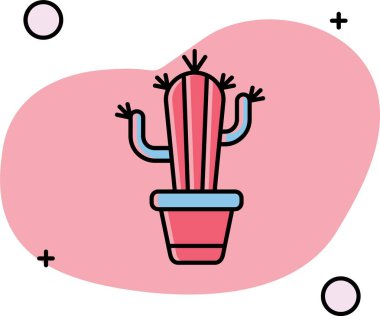 Kaktüs Simgesi, vektör illüstrasyonu