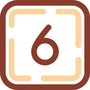 6 numara sekiz simge, basit vektör illüstrasyonu