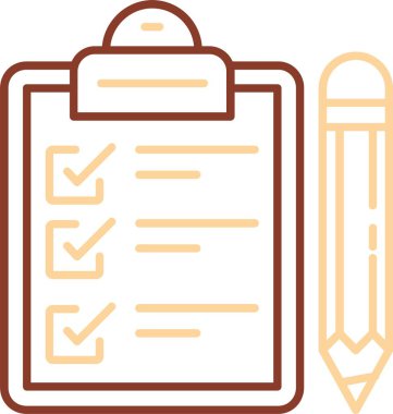 Kontrol listesi simgesi, vektör illüstrasyonu