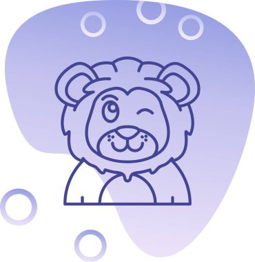 Büyük bakışlı sevimli çizgi film ayısı.