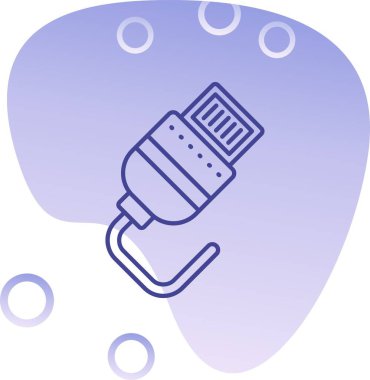 Mikrofonlu mavi arkaplanın vektör çizimi