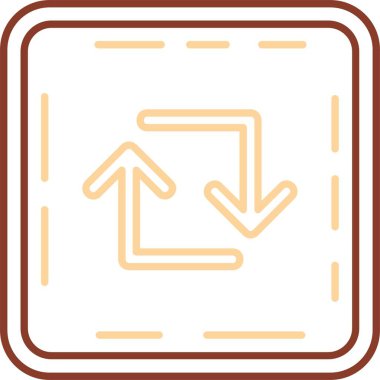 Yöne doğru vektör simgesi bir çerçeve içinde