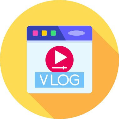 Video oynatıcı düz vektör simgesi