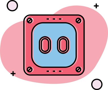 Kırmızı, beyaz ve mavi kalp ikonunun vektör çizimi