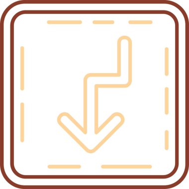 Yöne doğru vektör simgesi bir çerçeve içinde