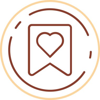 güzel kalp çizgisi vektör simgesi