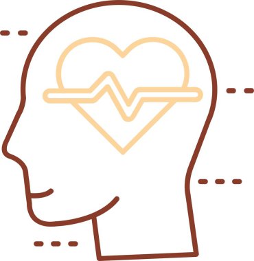 Kalp ikonuna sahip insan kafası, taslak biçimi