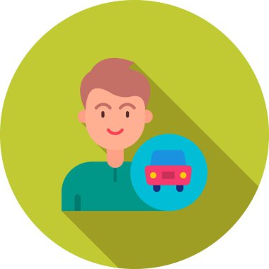 Çanta simgesi olan adam, vektör illüstrasyonu