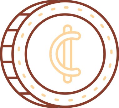 Eşsiz Dolar Bozuklukları Satır Vektörü Simgesi