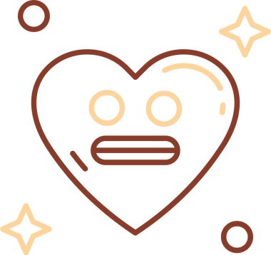 kalp emoji simgesi tasarım vektörü