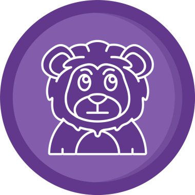 Büyük gözlü sevimli bir ayı ve koca kafalı büyük mor bir kalp.