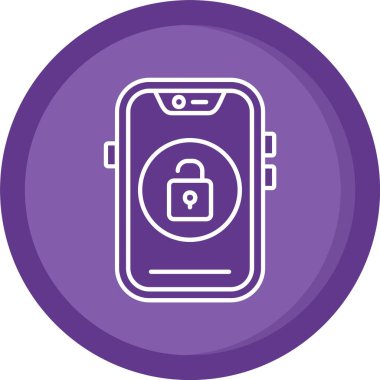 Kilit simgesi olan akıllı telefon. vektör illüstrasyonu