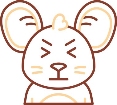 Hayvan suratlı ikon. taslak hayvan yüzü vektör rengi düz izole