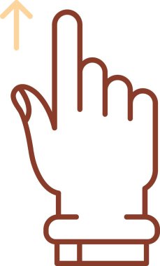 El ele tutuşup parmak işareti yapan ikon. Parmakla gösterme hareketi. vektör el hareketi