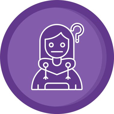 Sırt çantası ve sırt çantası simgesi olan kız, basit bir vektör.