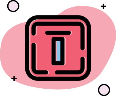 Kırmızı ve beyaz simgenin vektör illüstrasyonu