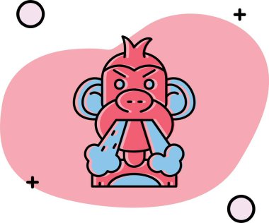 Maymun simgesi, vektör çizim