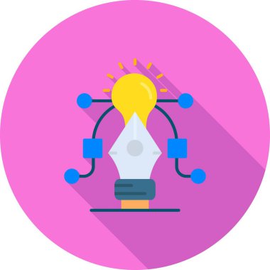 Ampul, ışık, ampul, soyut düz renk ikonu şablonu fikri