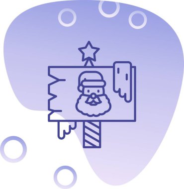 Kar ve buzlu Noel Baba 'nın çizgi simgesi