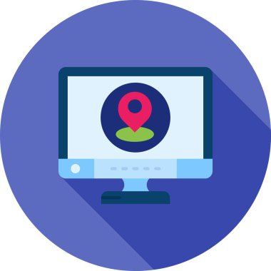 konum vektörü düz renk simgesi tasarımı