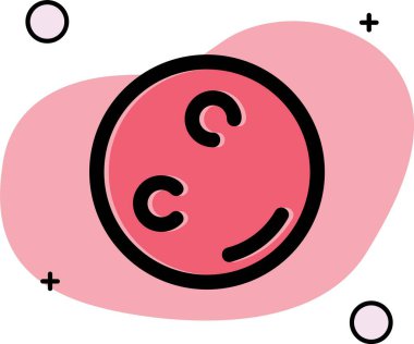 Ay ve bulut simgesi, vektör illüstrasyonu