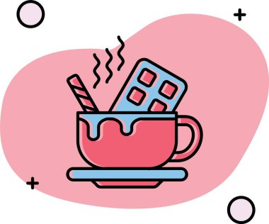 çay fincanı ikonu vektör illüstrasyonu