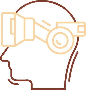 VR gözlük simgesi, anahat stili