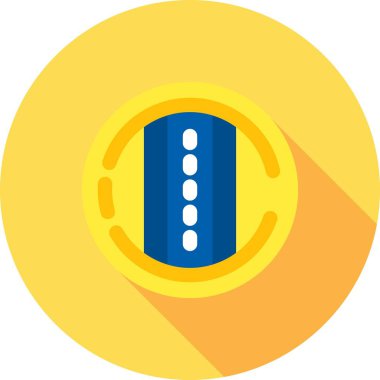 Mavi ve sarı bir ikonun vektör illüstrasyonu