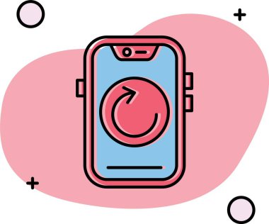 Hareket eden telefon simgesi, anahat stili