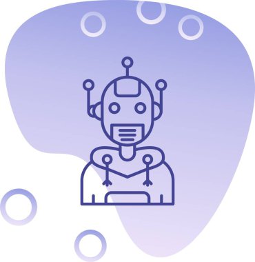 Robot simgesi olan bir adamın vektör çizimi