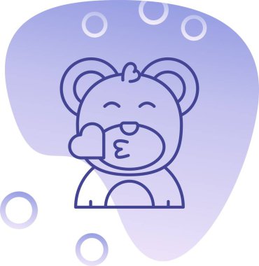 Tatlı çizgi film ayısının vektör çizimi