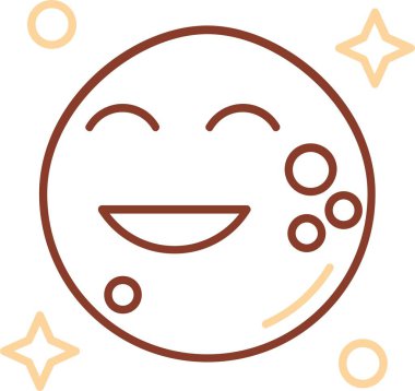 yüz simgesi, dış hat vektör illüstrasyonu