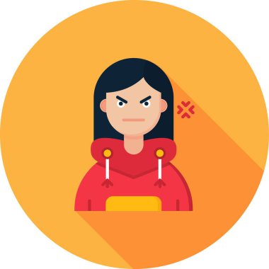 avatar kadın simgesi, basit vektör illüstrasyonu