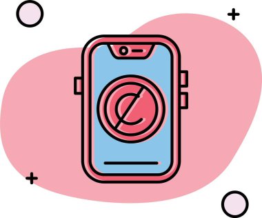 Bir cep telefonu simgesinin vektör illüstrasyonu