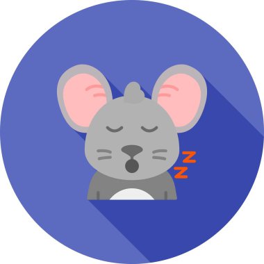 Hayvan uyku ikonu düz stil