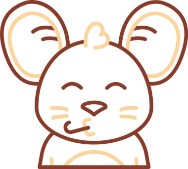 Sevimli tavşan ikonu. Web için tavşan vektör simgelerinin özet çizimi