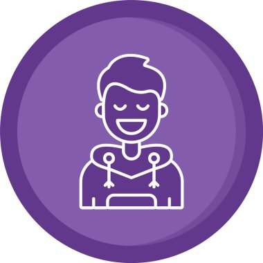 Sakal çizgisi ikonu olan eşsiz bir adam.