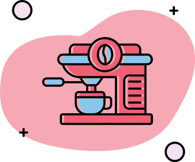 Kahve makinesi ikonu. vektör illüstrasyonu