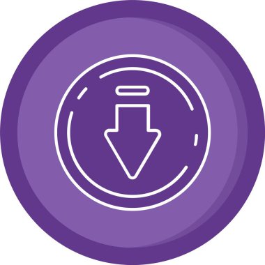 Güzel Ok Aşağı Glyph Vektör Simgesi