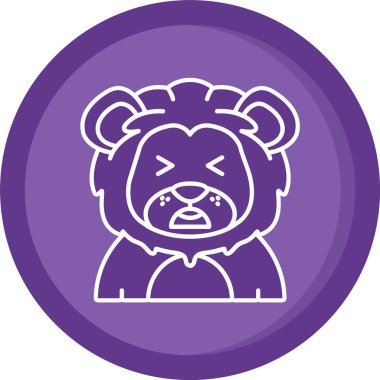 Kızgın panda ikon vektör çizimi