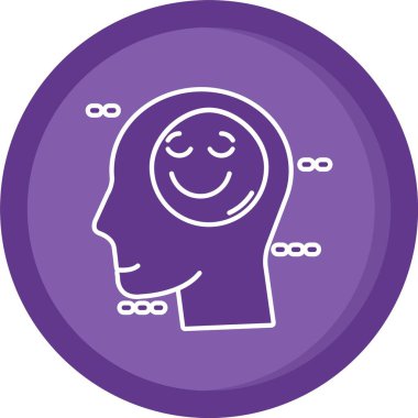 Glyph vektör simgesiyle gülümseyen güzel bir kadın.