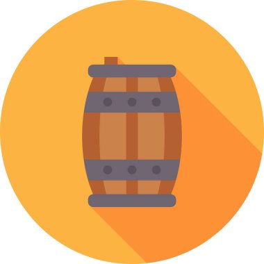 Fıçı, bira, bira yassı ikon vektör görüntüsü. Bira ve kutlama için de kullanılabilir. mobil uygulamalar, web ve mobil ortam için uygun